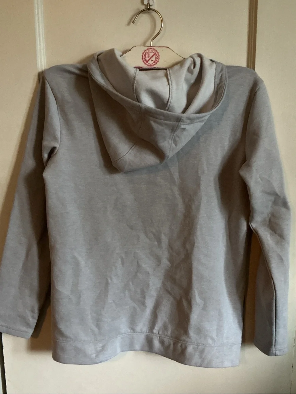 Old Navy Active Light Gray Fleece Jacket with Black Trim